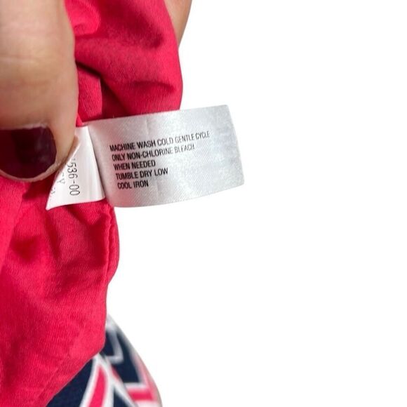 Gap Geometric Sleeveless Fit & Flare Mini Dress Red Black Size 4 - Picture 7 of 8